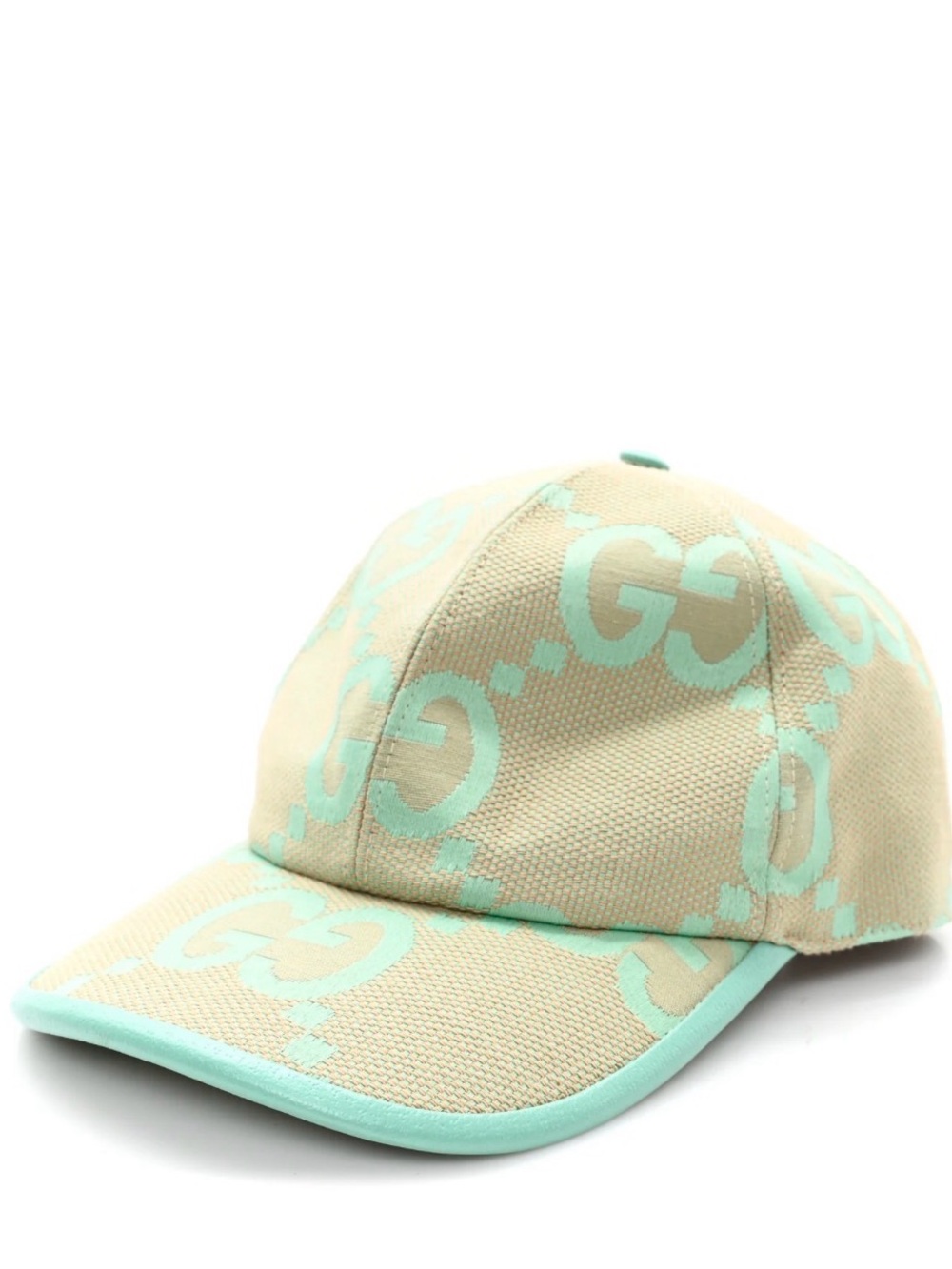Gucci Beige and Mint GG Jacquard Baseball Cap